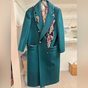 Women’s Teal Double-Breasted Pea Coat